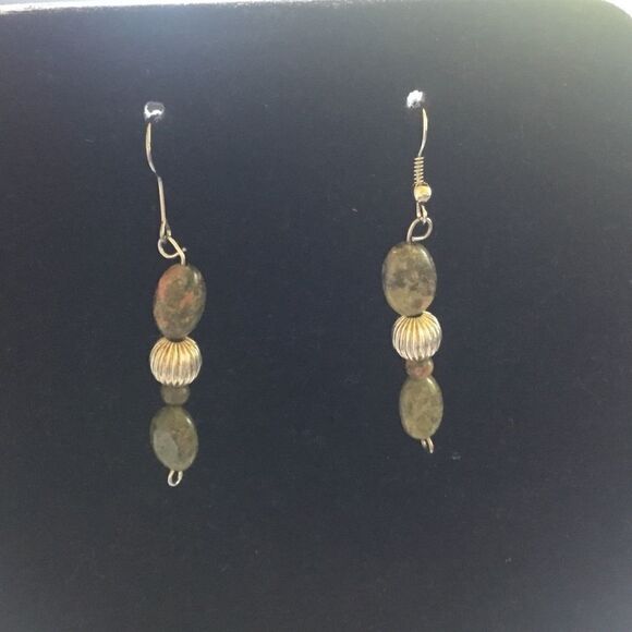 Natural Unakite Earrings NWOT - Picture 4 of 7